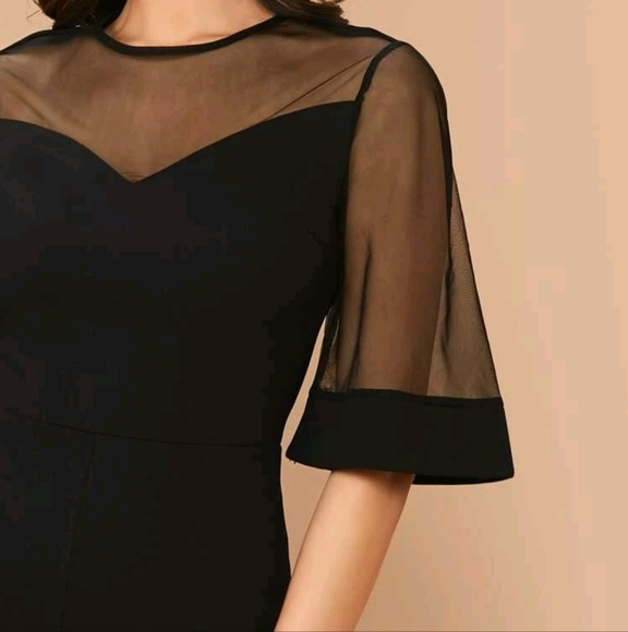 Sheer Mesh Bell Sleeve Romper - Picture 2 of 4